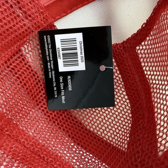 The Christmas Shoppe Hat Cap Trucker Snap Back One Size Red Bow Christmas - Picture 5 of 7